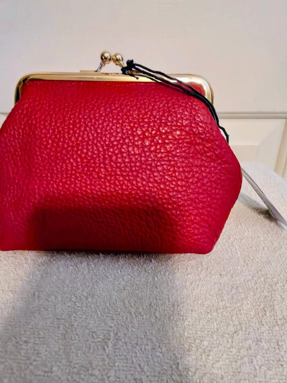 Dooney & Bourke Red Large Framed Kisslock Leather Coin Purse NEW - Picture 2 of 2